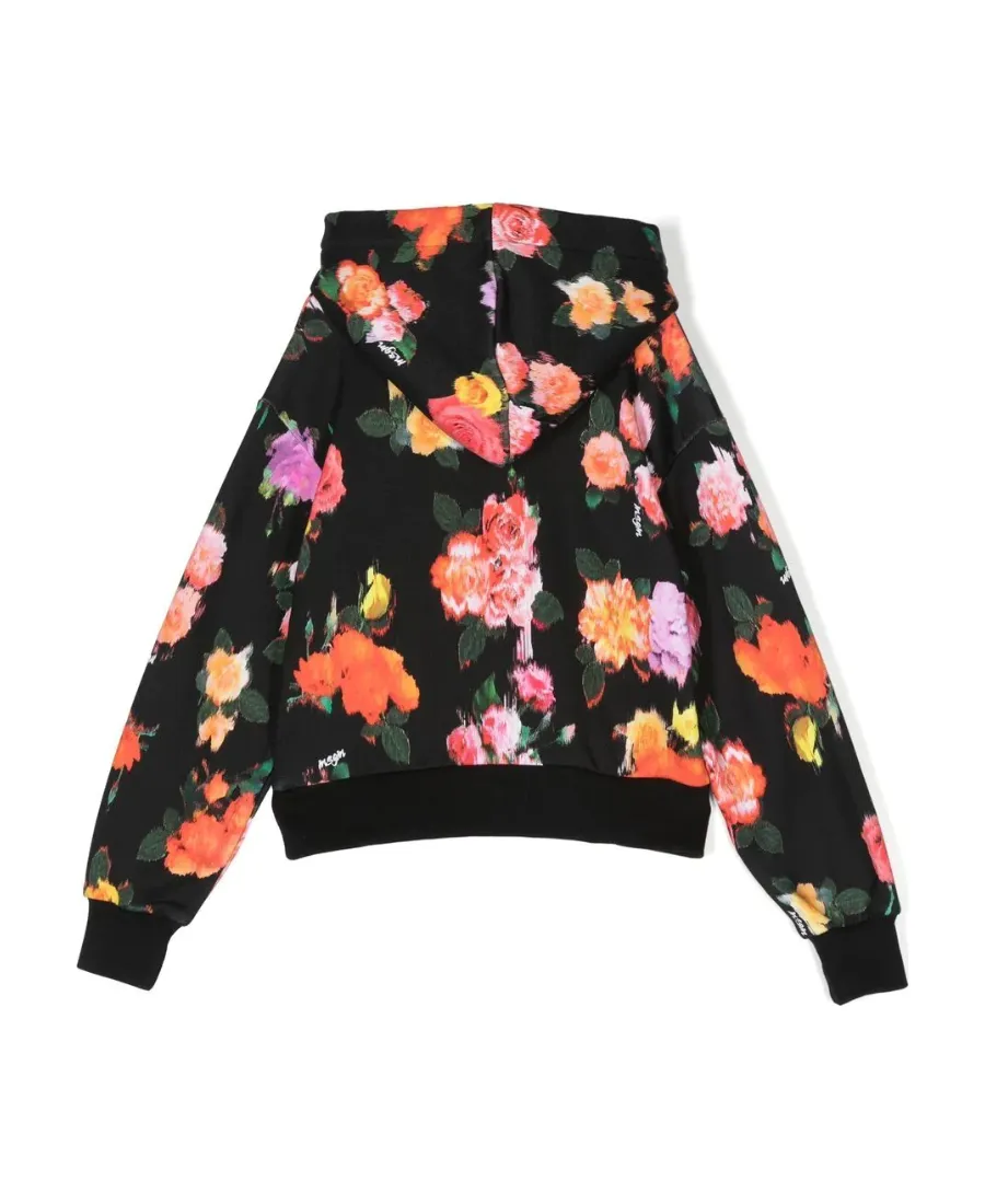 Floral Printed Hooded Sweater