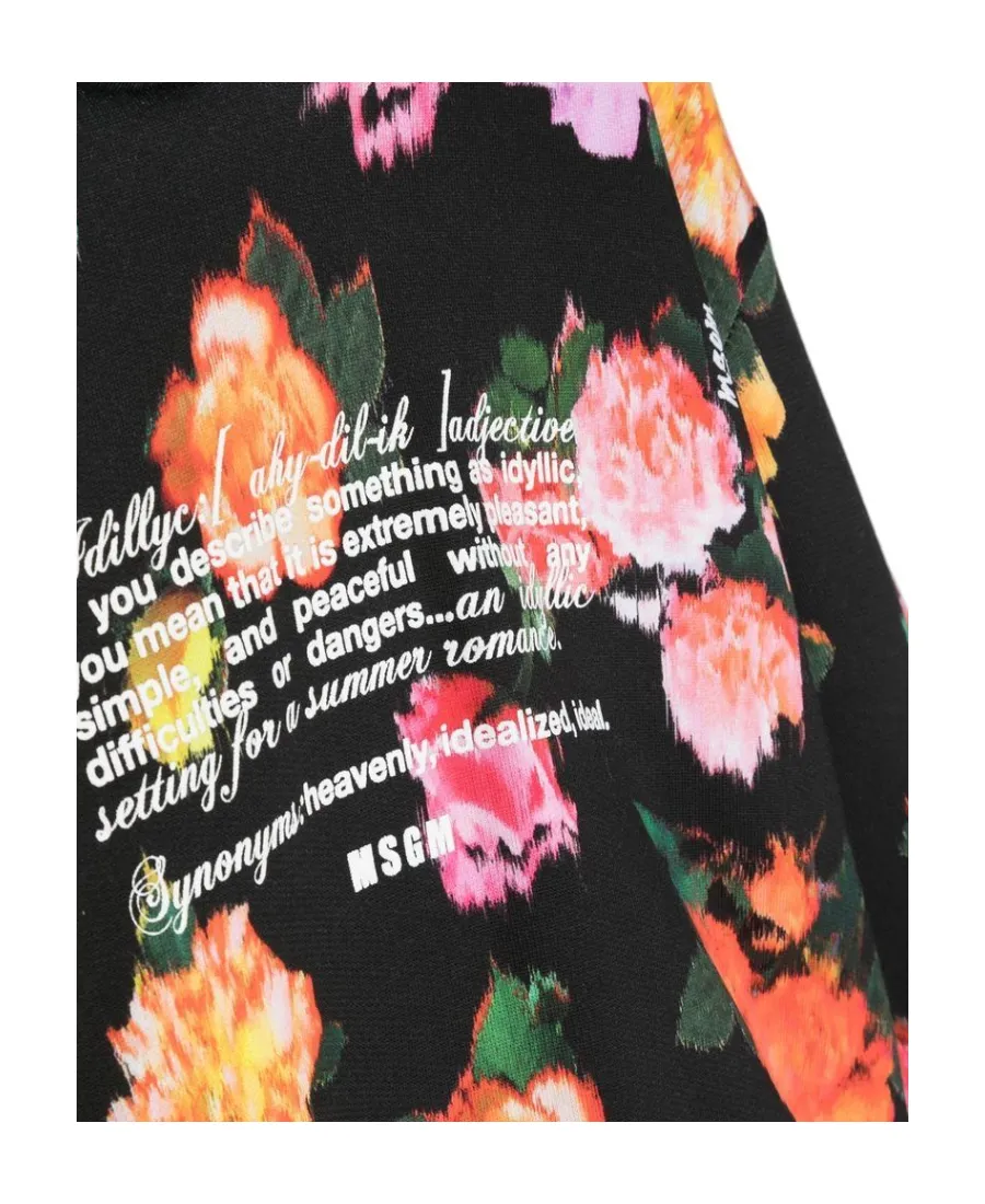 Floral Printed Hooded Sweater