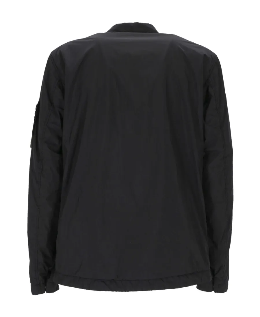 Stone Island Logo Patch Button-Up Overshirt Jacket