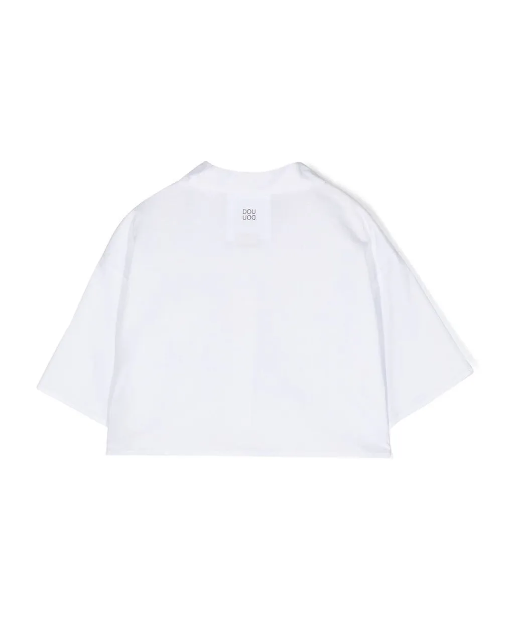Douuod Kids Cropped Short-Sleeved Shirt