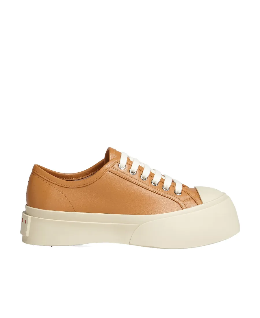 Brown Nappa Leather Pablo Lace-Up Sneaker