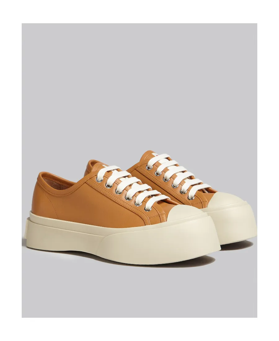Brown Nappa Leather Pablo Lace-Up Sneaker