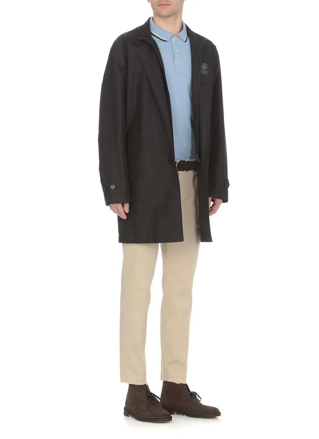 Fay Single-Breasted Long-Sleeved Coat