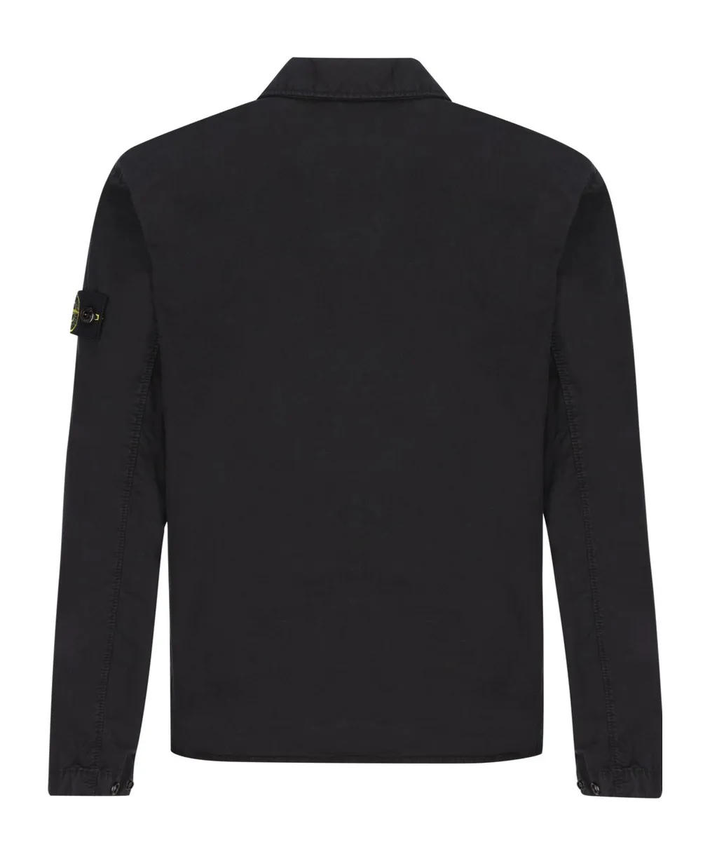 Logo-Patch Sleeve Shirt Jacket
