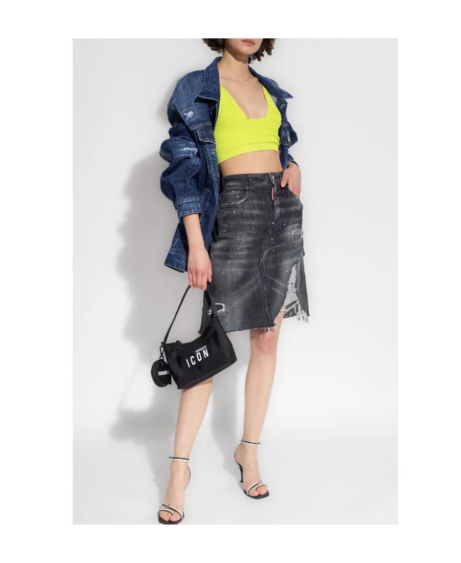 Rhinestone-Embellished Oversize Denim Jacket
