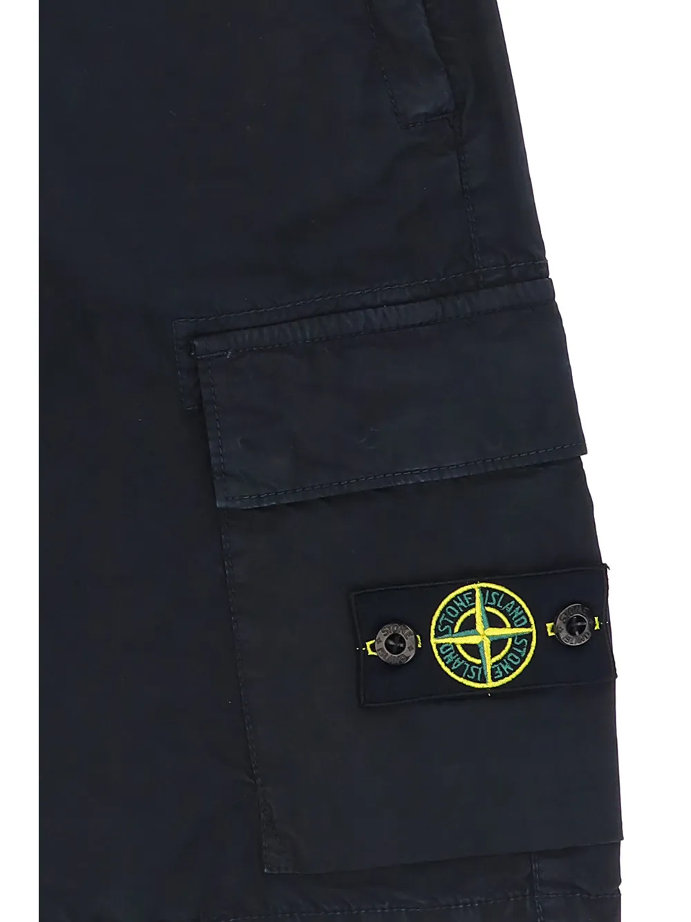 Stone Island Junior Button Detailed Logo Patch Shorts