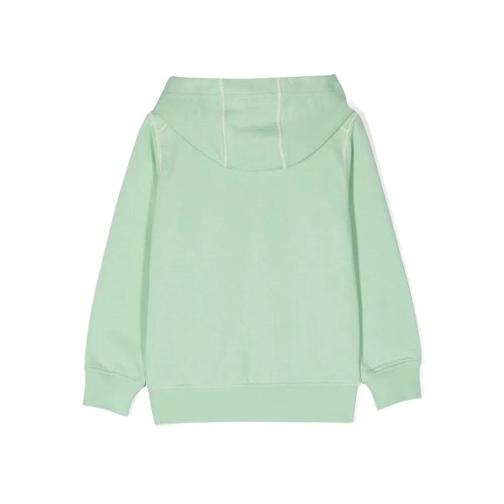Stone Island Junior Logo Printed Long-Sleeved Hoodie