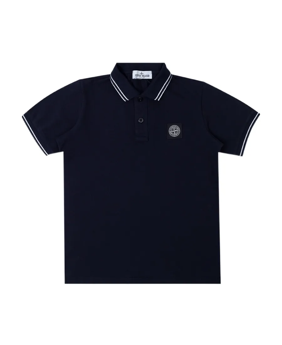 Compass-Patch Tipped Polo Shirt