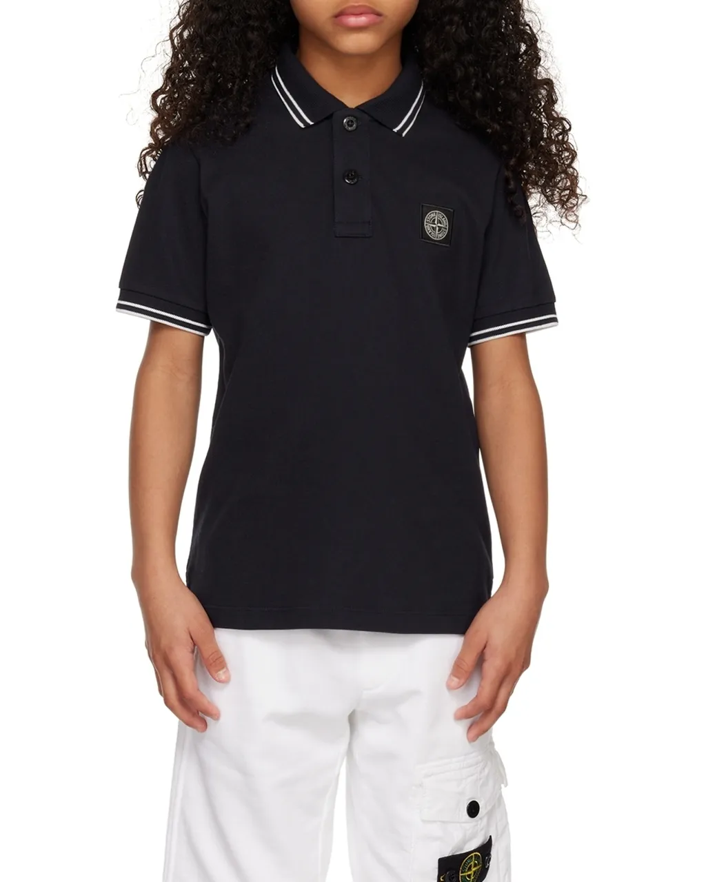 Compass-Patch Tipped Polo Shirt