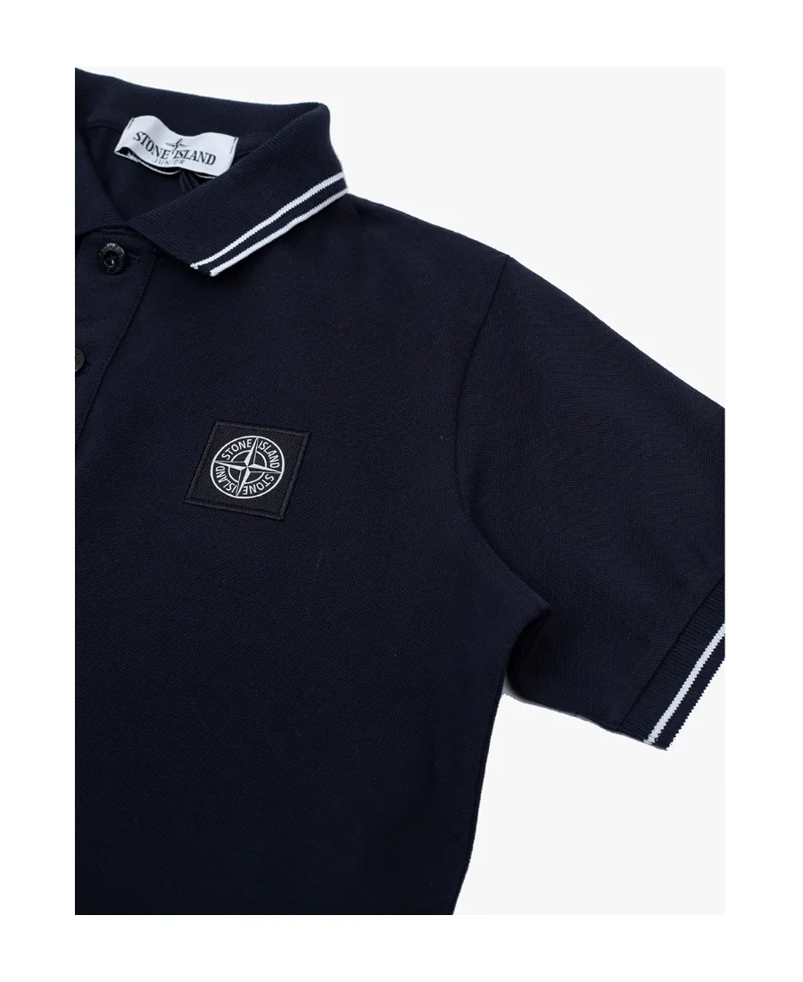 Compass-Patch Tipped Polo Shirt