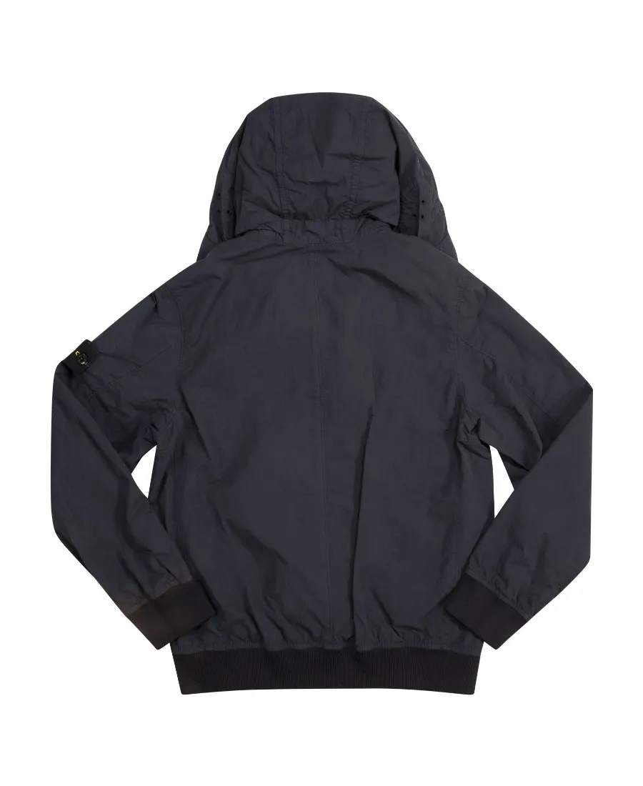 Stone Island Junior Logo Patch Zip-Up Hooded Jacket