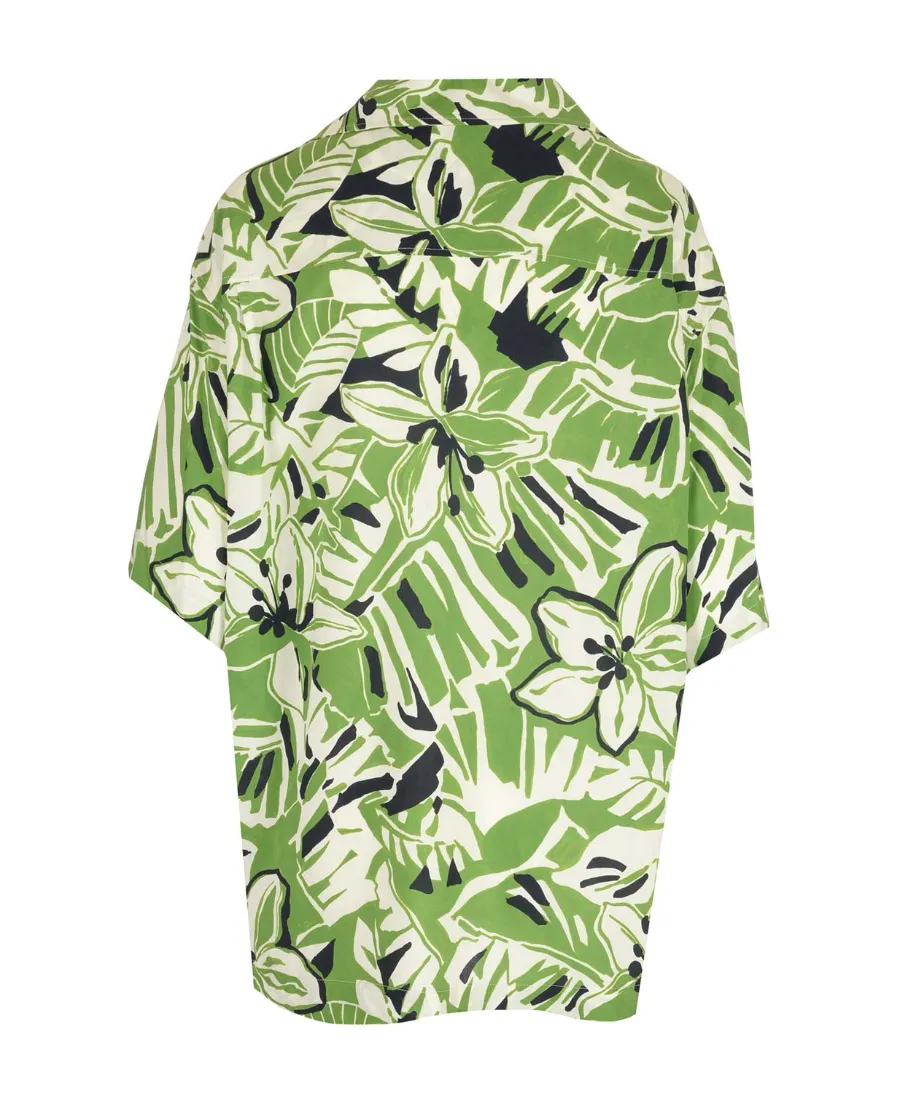 Hibiscus-Print Short-Sleeve Shirt