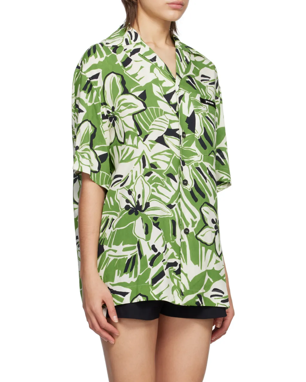 Hibiscus-Print Short-Sleeve Shirt