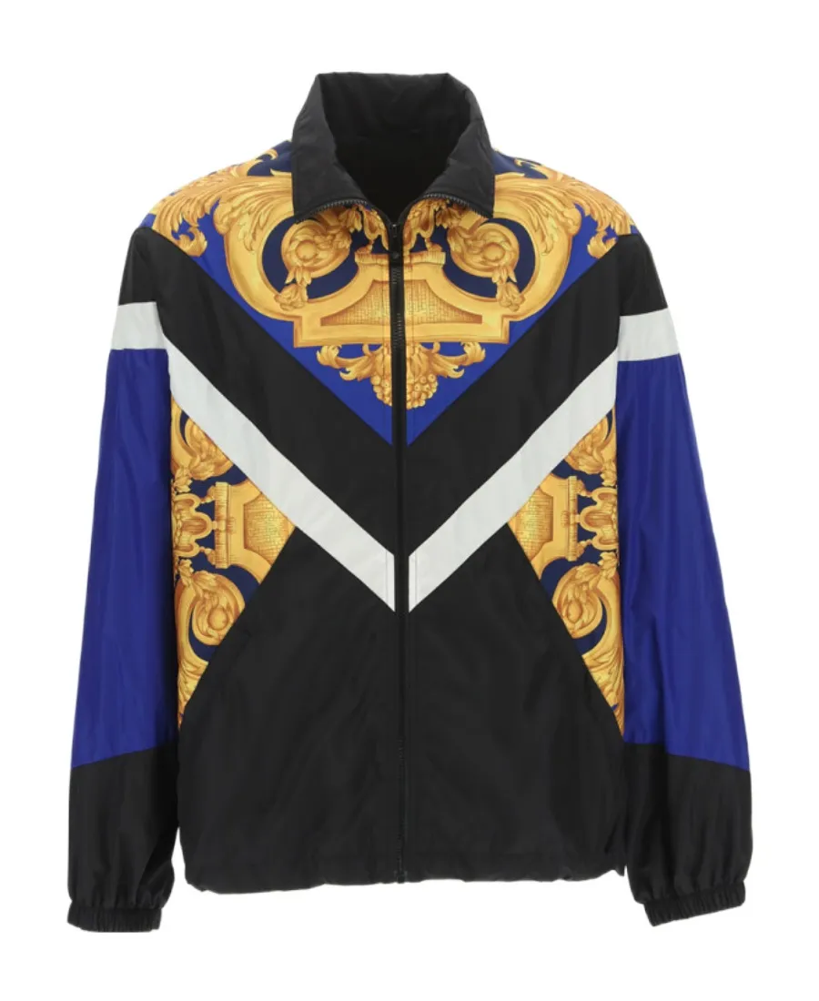 Versace Baroque Pattern Zip-Up Jacket