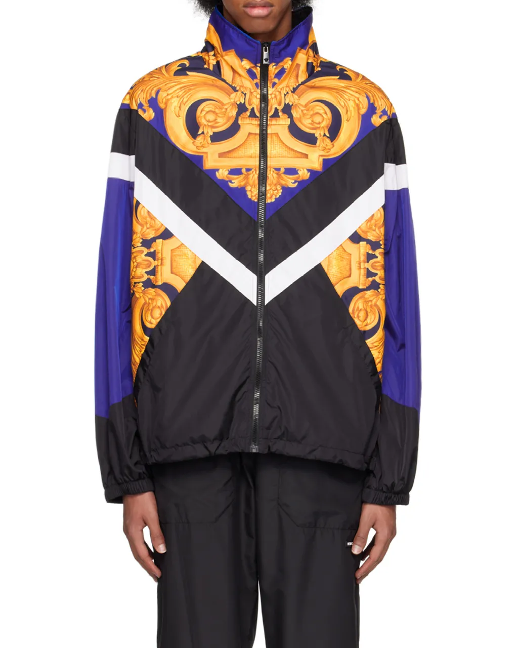 Versace Baroque Pattern Zip-Up Jacket