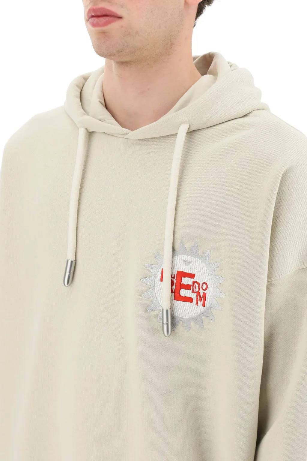 Emporio Armani Logo Patch Drawstring Hoodie