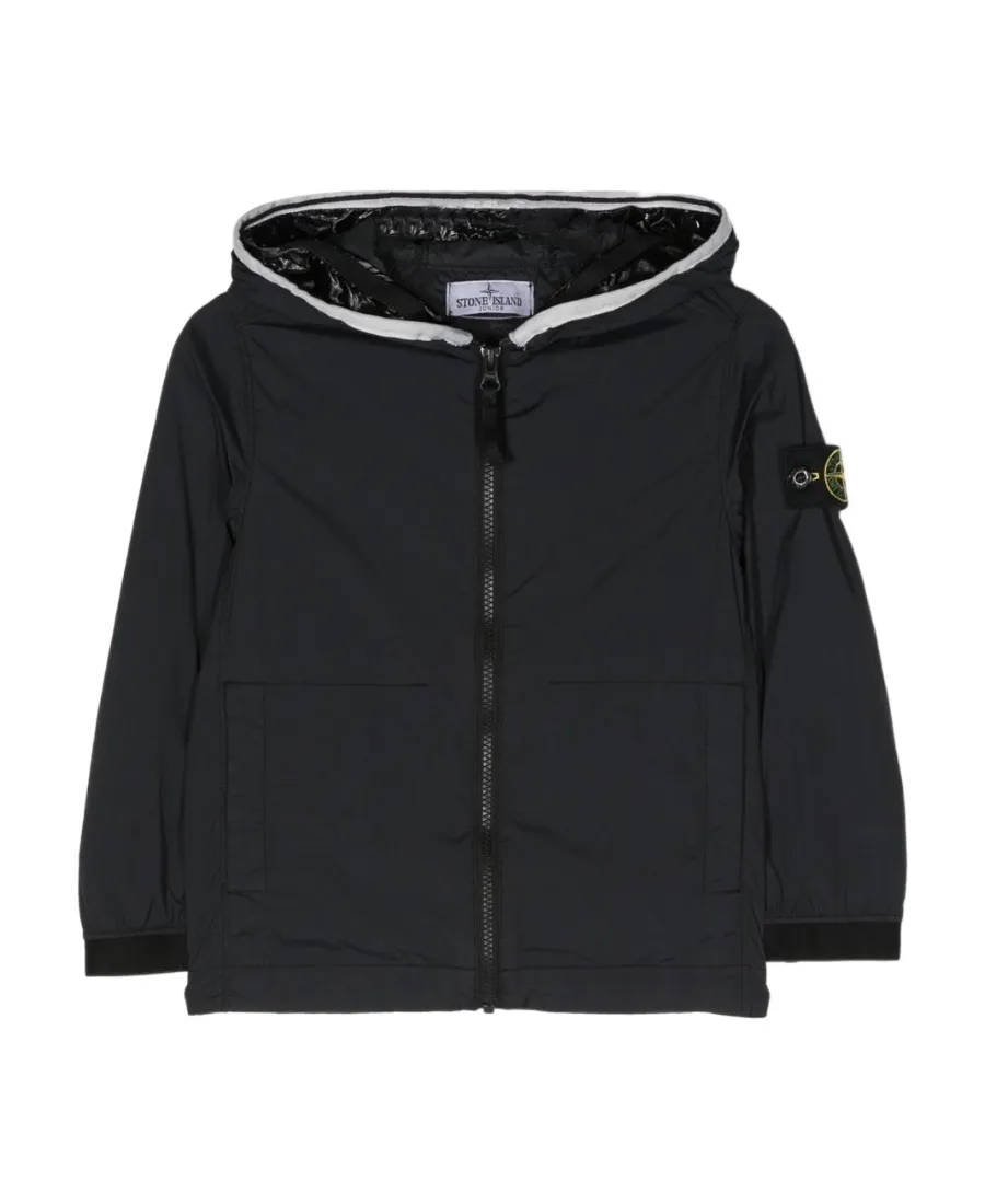 Logo-Patch Zip-Up Hooded Jacket