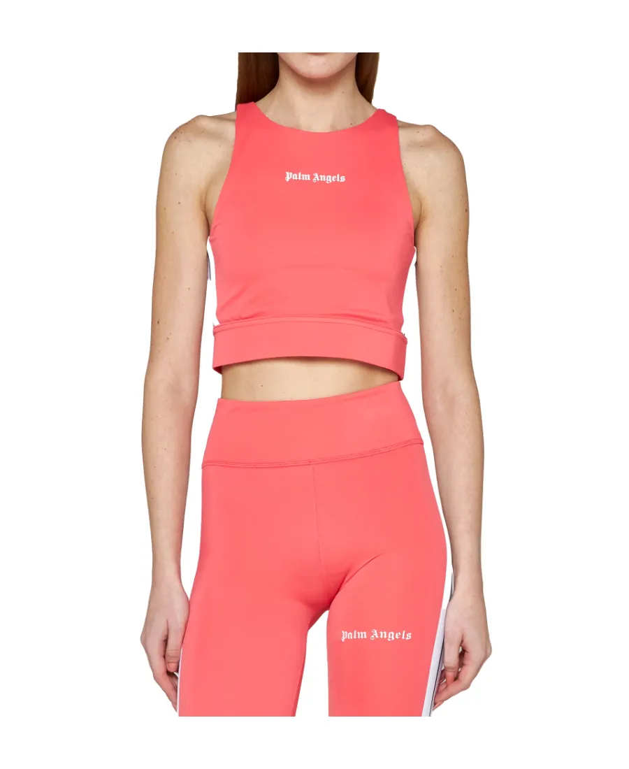 Logo-Print Cropped Vest Top