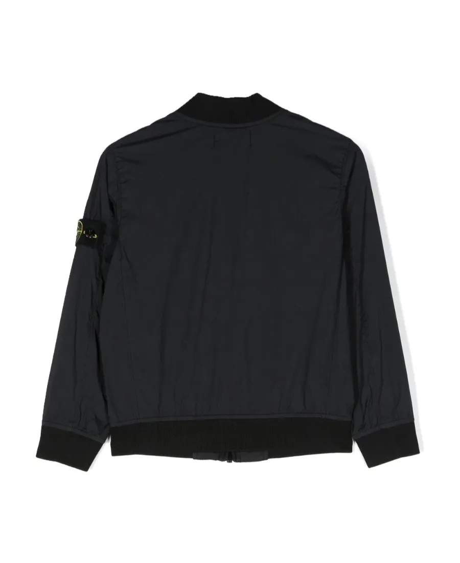 Logo-Patch Zip-Up Bomber Jacket