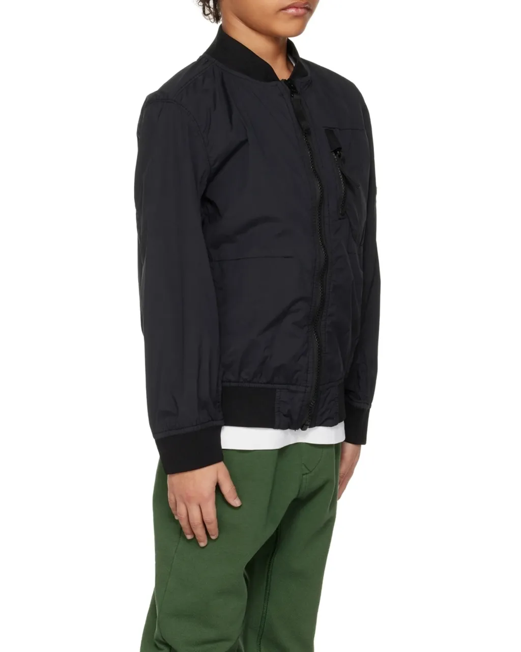 Logo-Patch Zip-Up Bomber Jacket