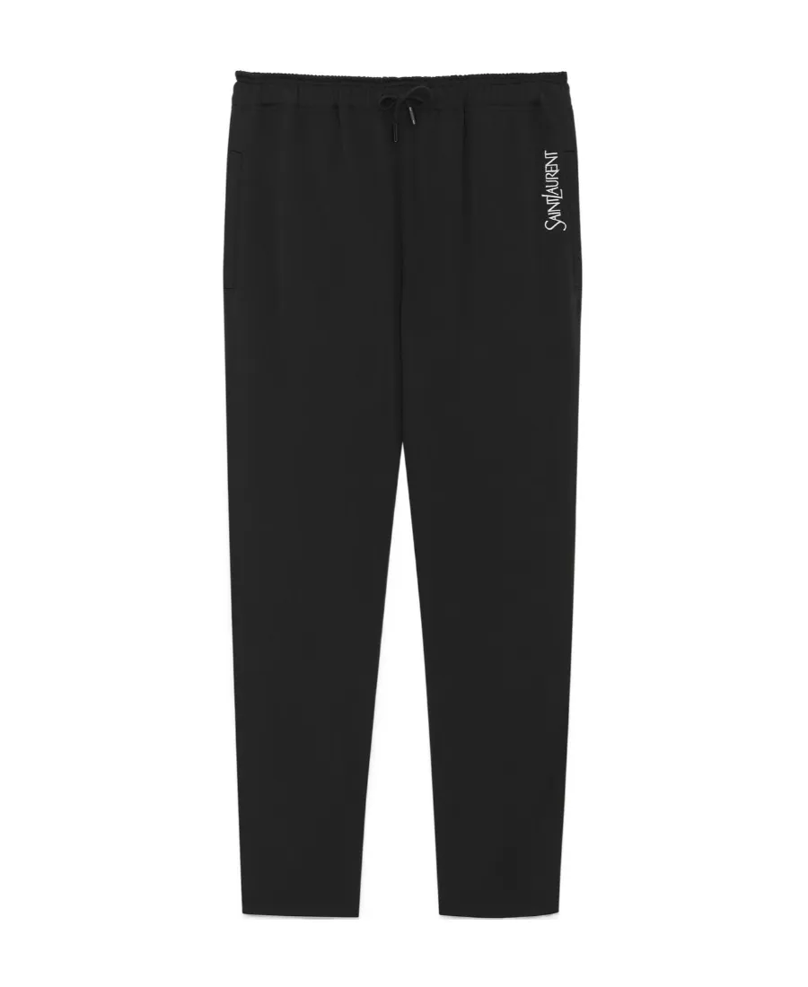 Saint Laurent Logo-Embroidered Drawstring Striped Track Pants