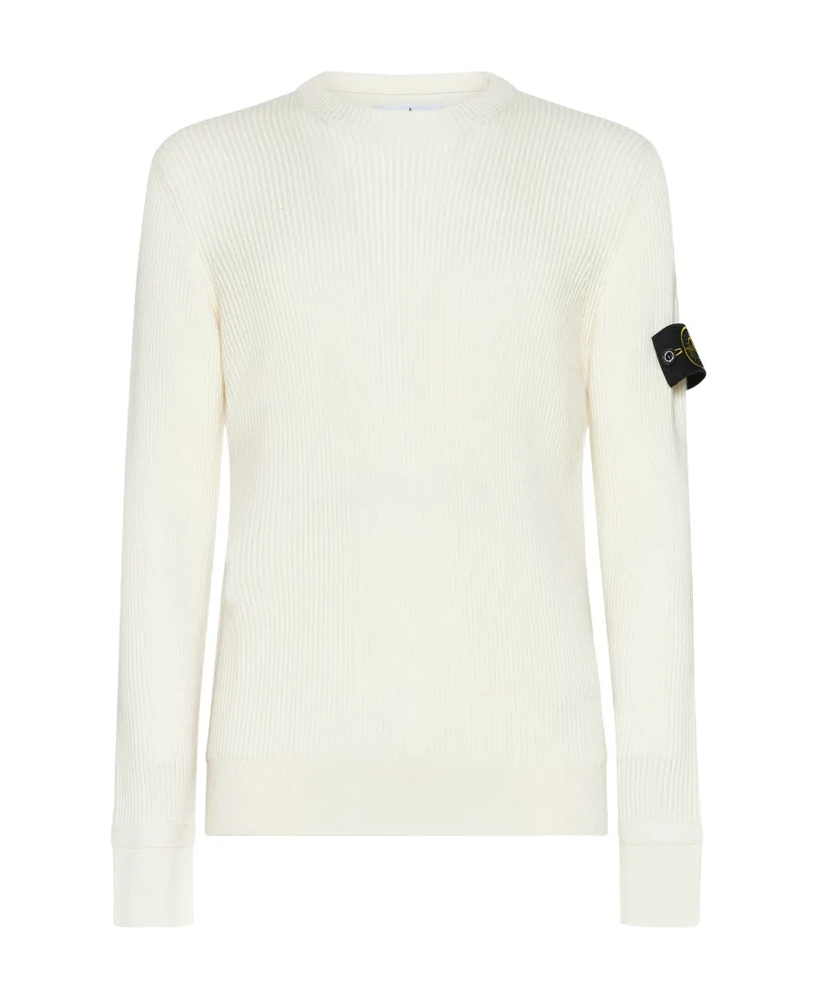 Stone Island Logo Patch Crewneck Knitted Jumper