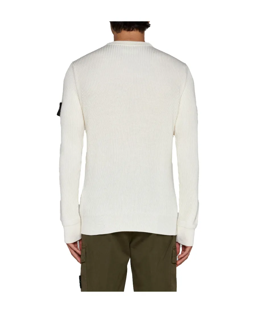 Stone Island Logo Patch Crewneck Knitted Jumper