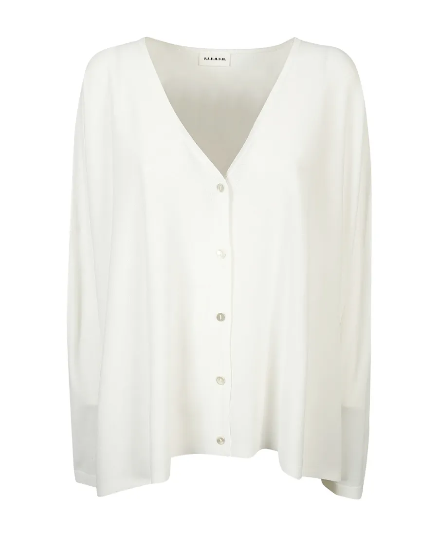 Fine-Knit V-Neck Cardigan