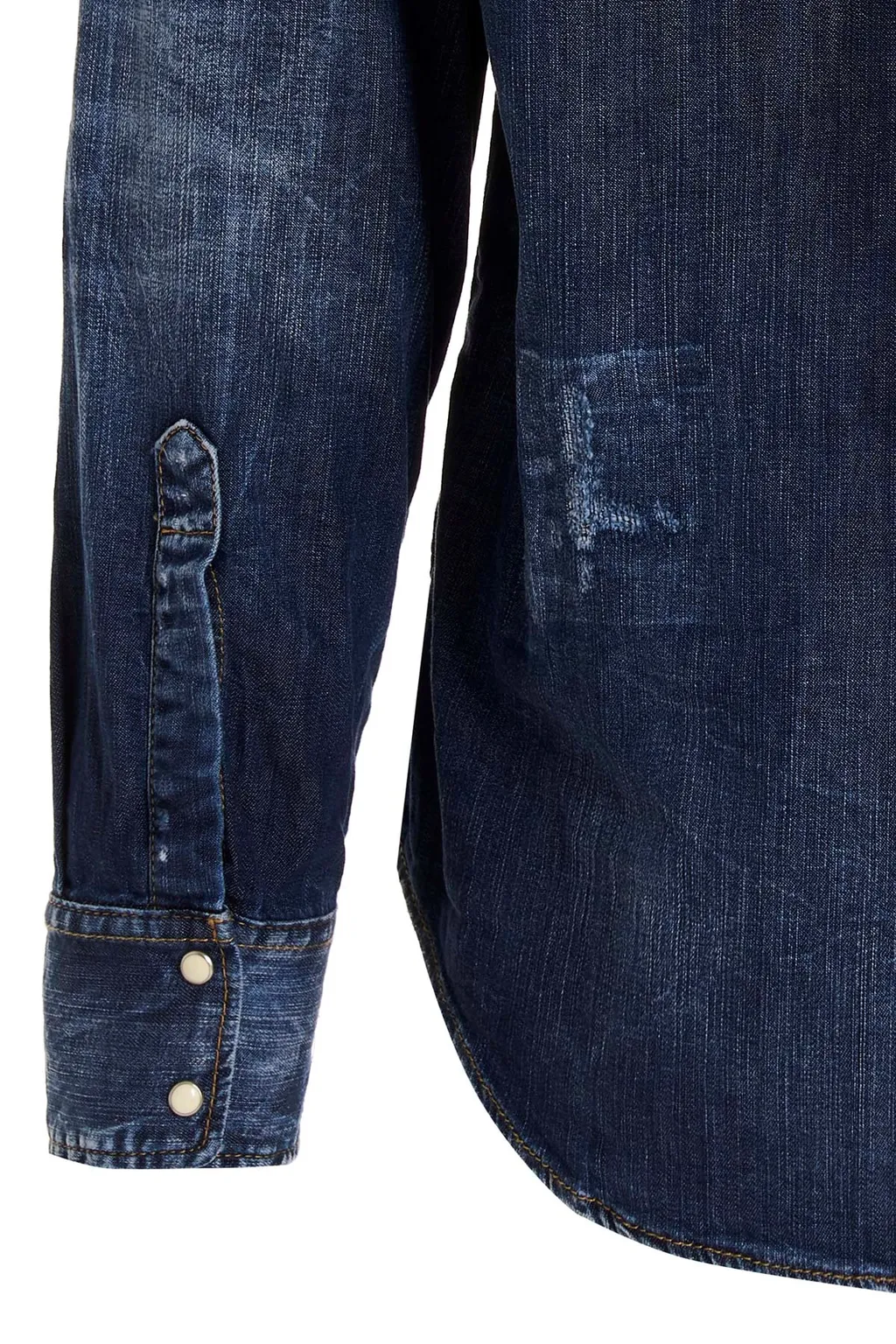 Dsquared2 Logo Patch Buttoned Denim Shirt