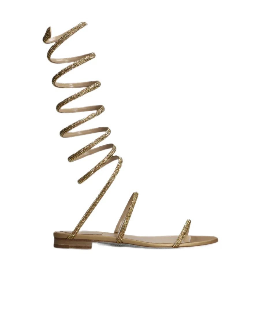 René Caovilla Supercleo Embellished Flat Sandals