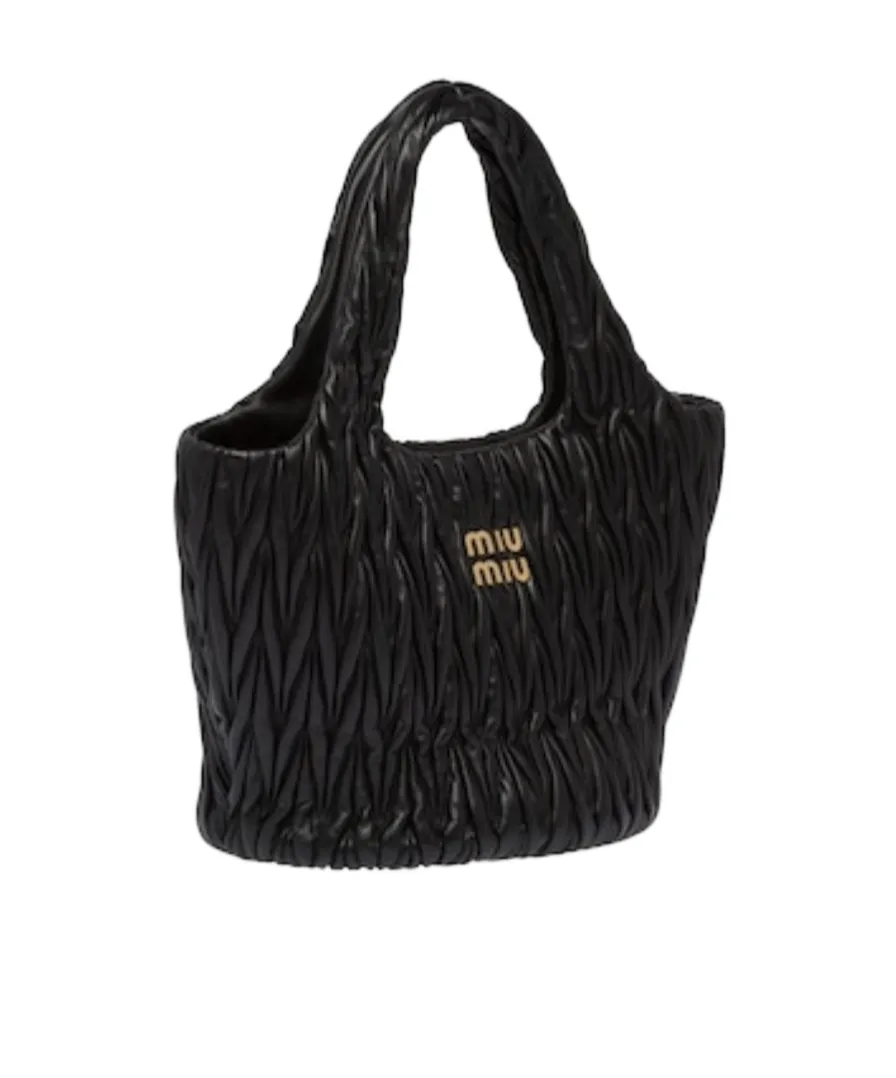 Miu Wander Matelassé Nappa Leather Tote
