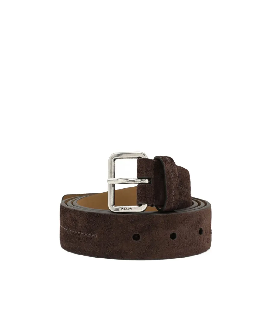 Prada Logo-Engraved Buckle Belt
