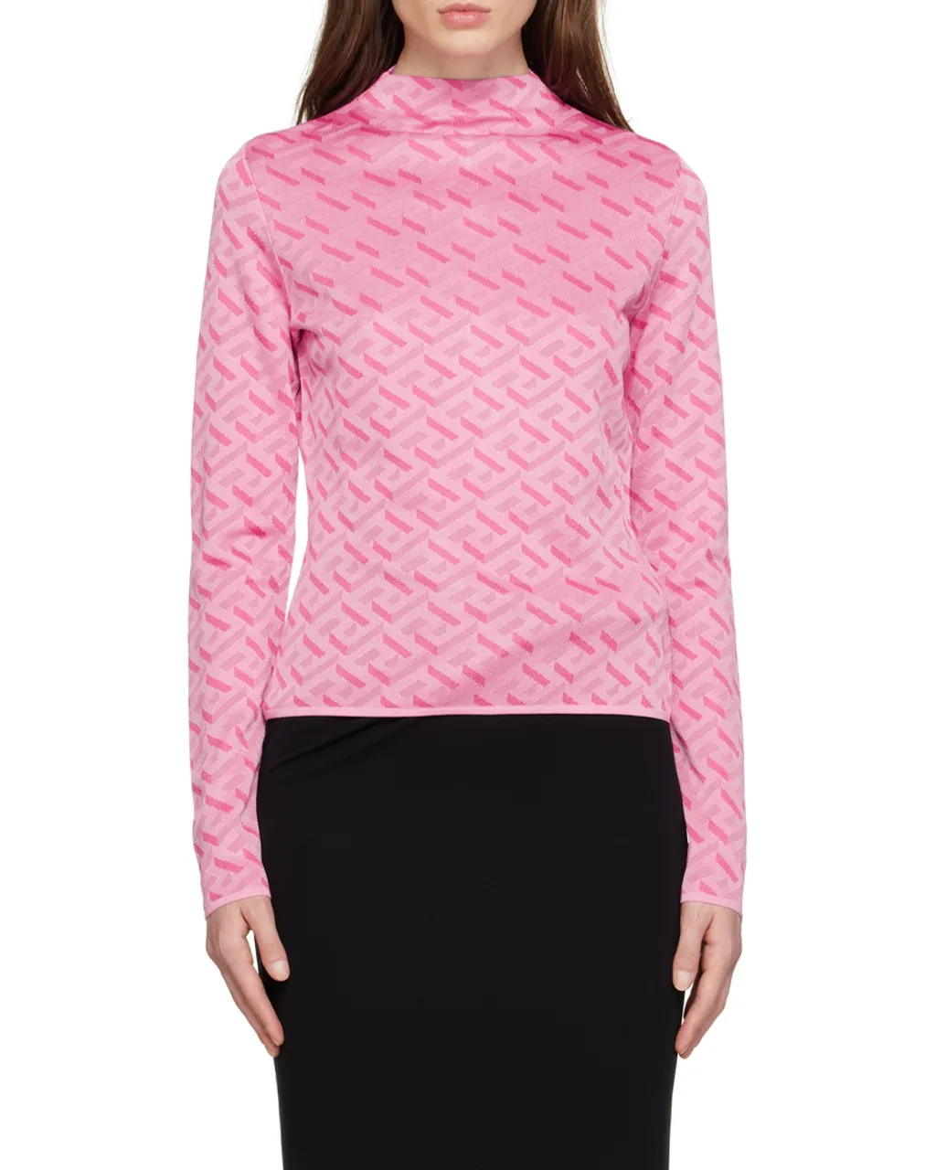 La Greca Monogram Long-Sleeve Top