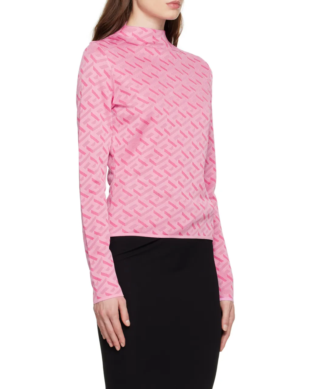 La Greca Monogram Long-Sleeve Top