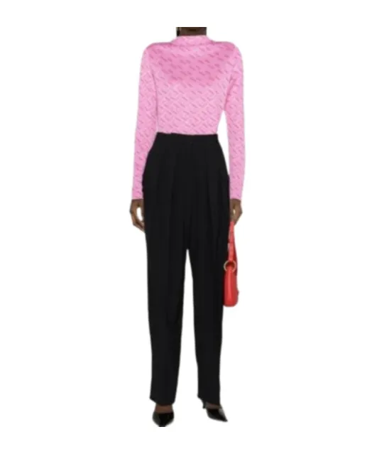 La Greca Monogram Long-Sleeve Top