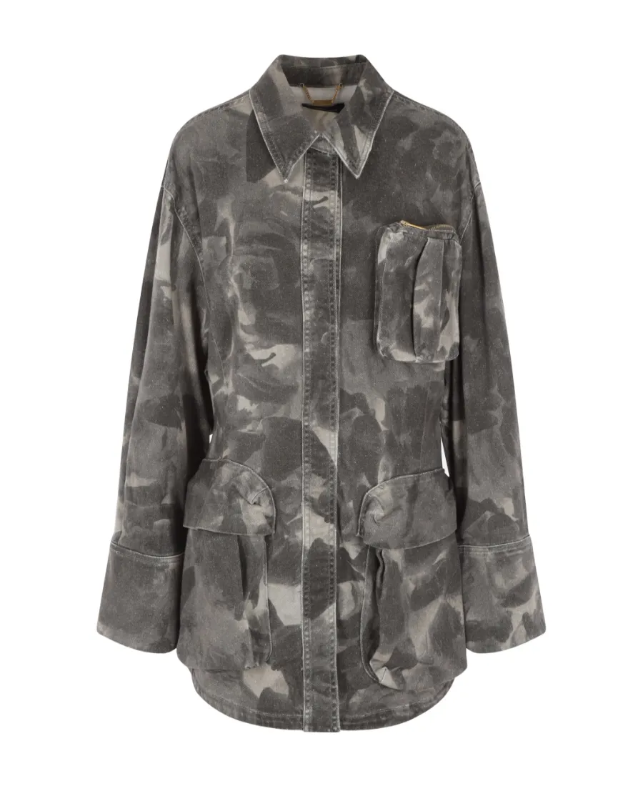 Jean Camouflage-Print Jacket