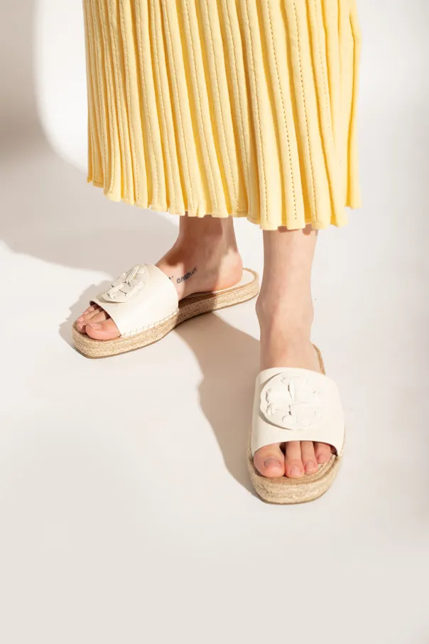 Tory Burch Double T Slip-On Espadrille Slides