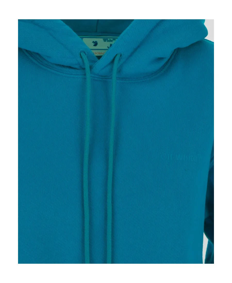 Diagonal-Stripe Drawstring Hoodie