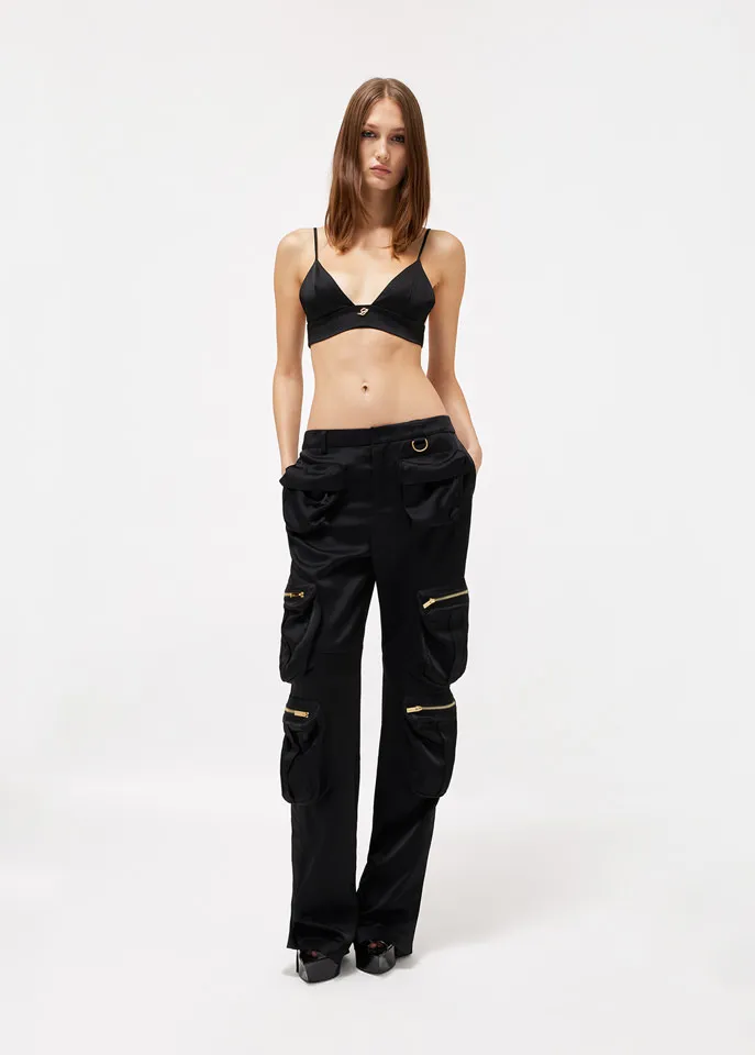 Blumarine Logo Plaque Cropped Top