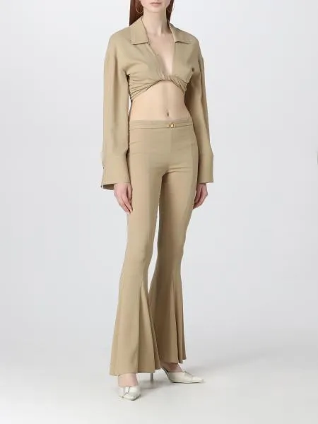 Front-Knot Cropped Shirt