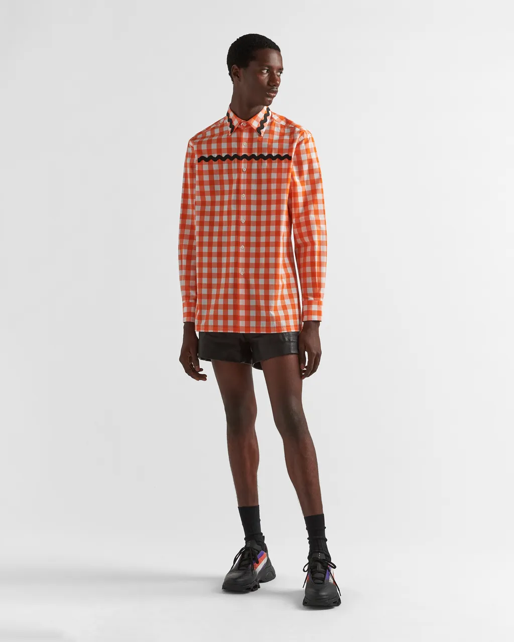 Prada Check-Printed Buttoned Shirt