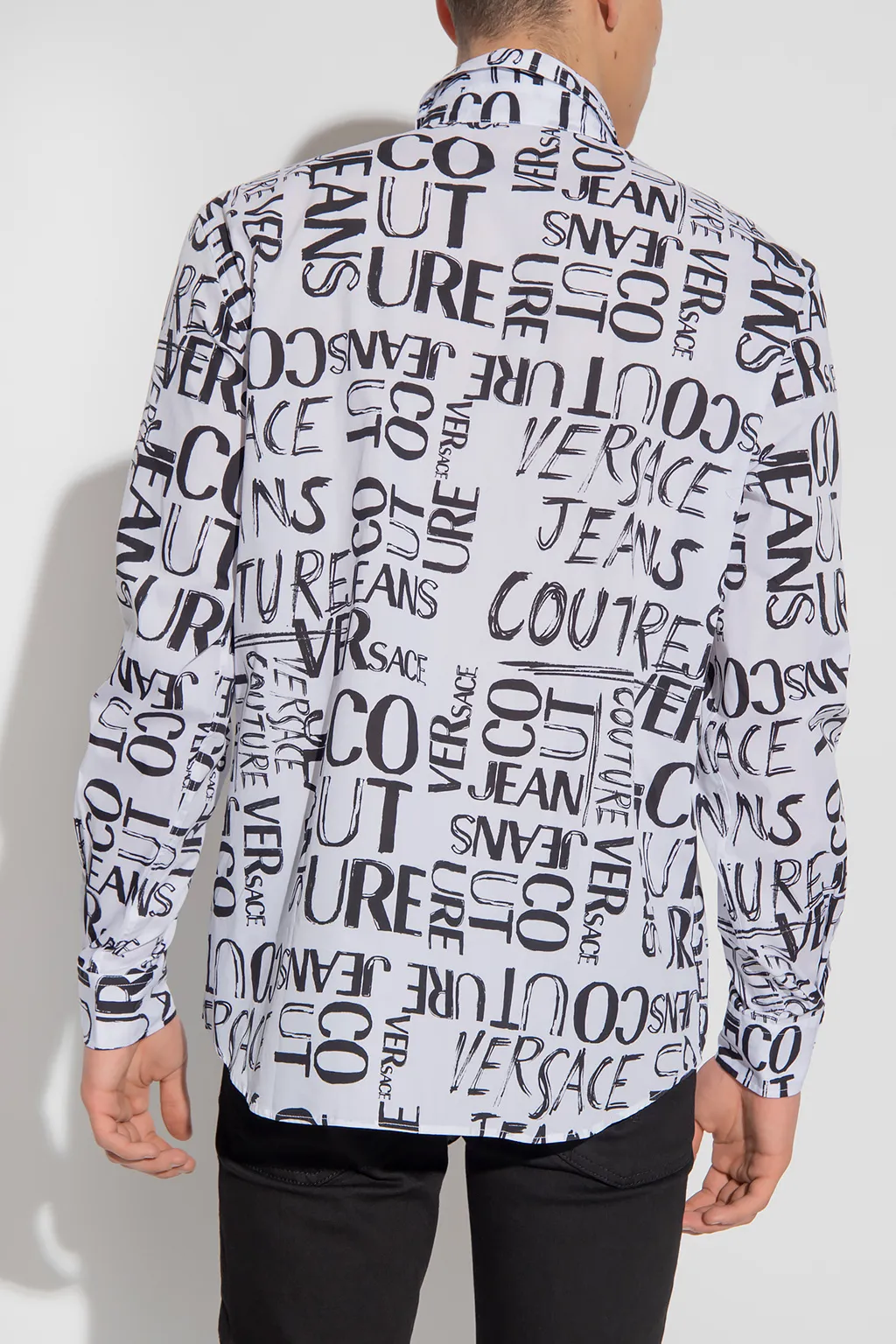 Flocked-Logo Long-Sleeve Shirt