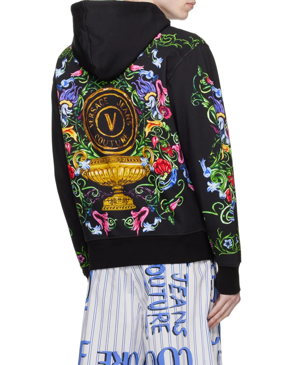 Baroque-Print Cotton Hoodie