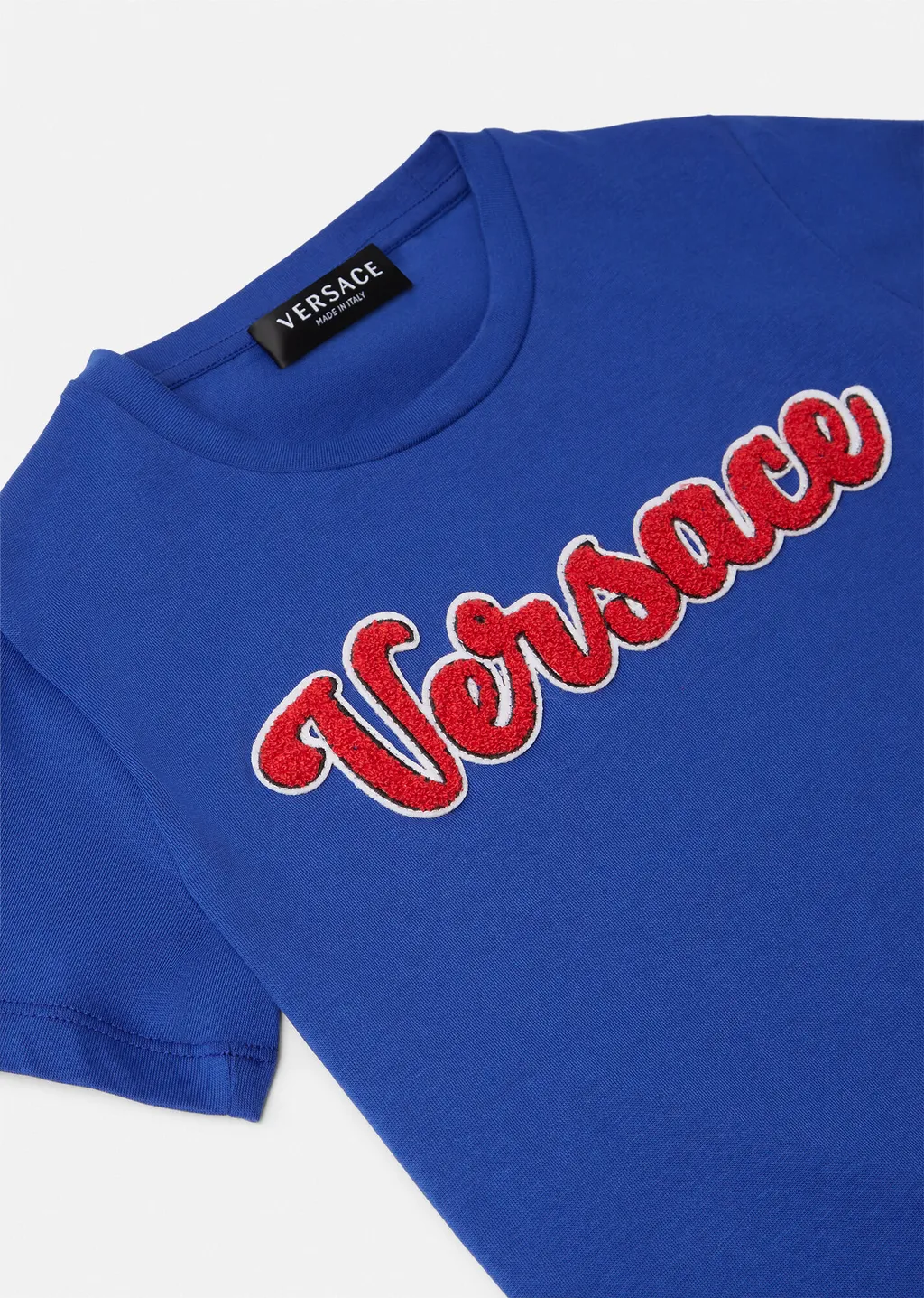 Versace Kids Logo Flocked Crewneck T-Shirt