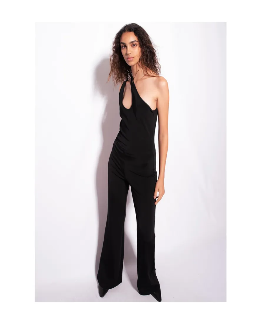 Pinko Cut-Out Sleeveless Flared-Leg Jumpsuit