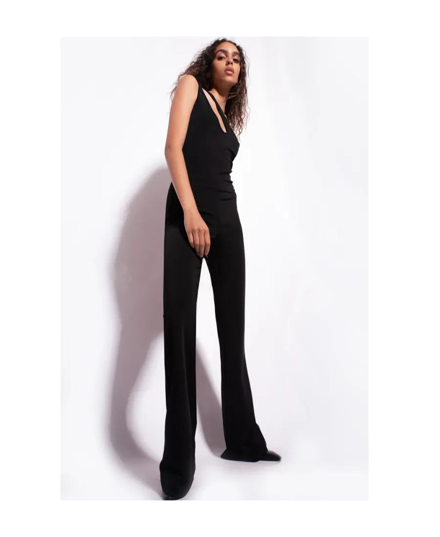 Pinko Cut-Out Sleeveless Flared-Leg Jumpsuit