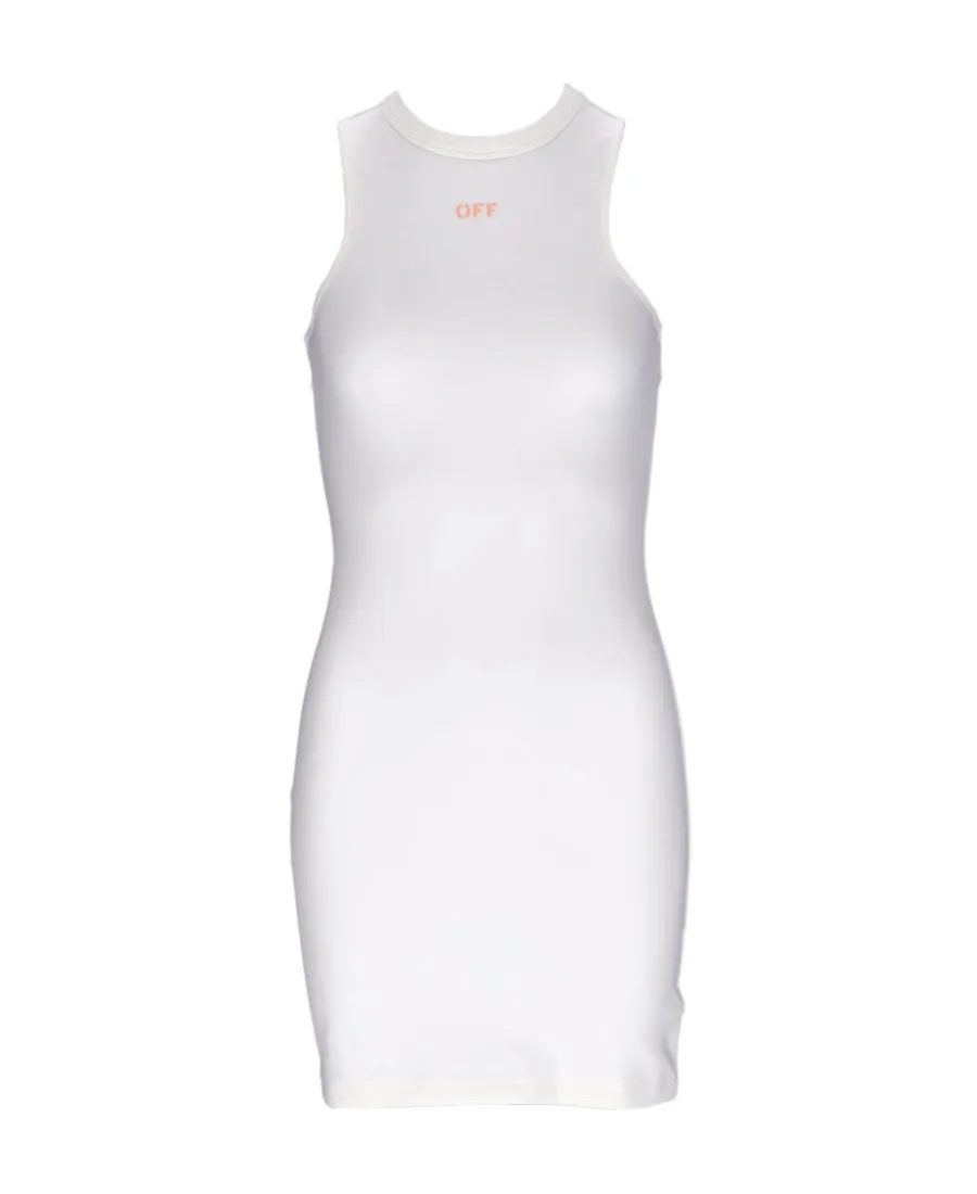 Off-White Sleek Rowing Crewnek Sleeveless Mini Dress