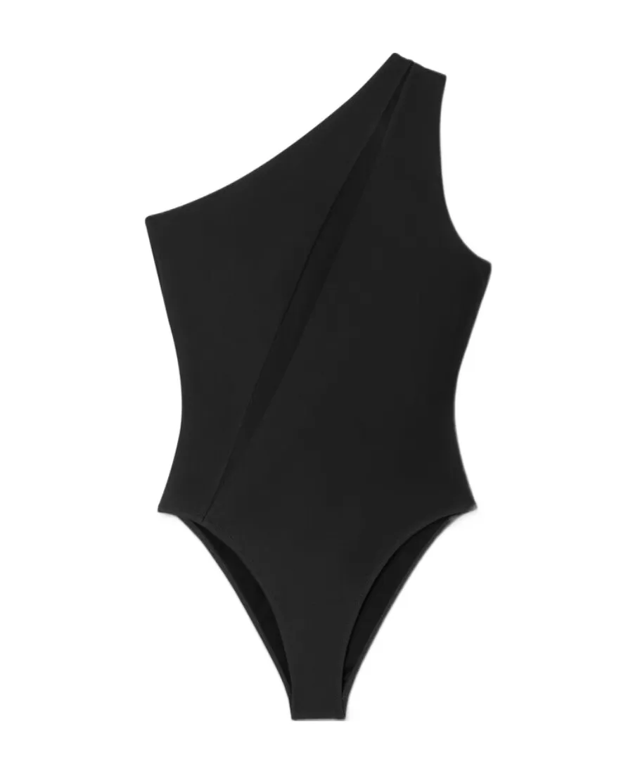 Versace One-Shoulder Cut-Out Swimsuit