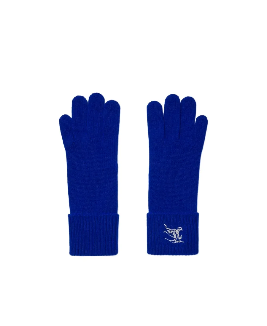 Burberry Equestrian Knight Logo Embroidered Full-Finger Gloves