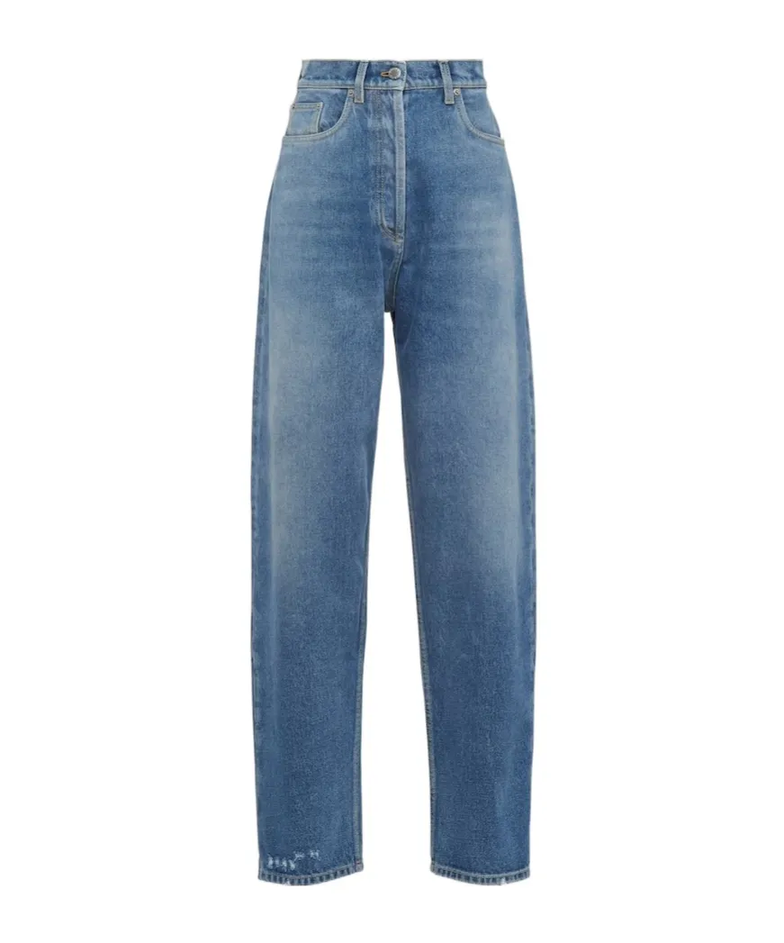 High-Waisted Denim Jeans